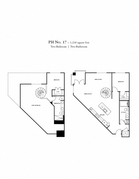 Floor plan for 2 beds, 2 baths, 1340 sqft